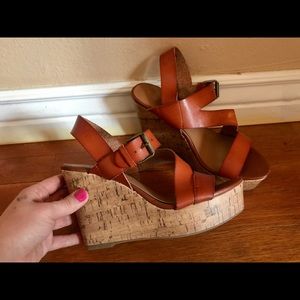 MOSSIMO ✨ Brown Leather Wedges US8/EUR38